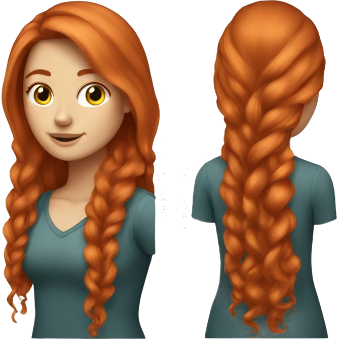 Redhead long hair white girl  emoji