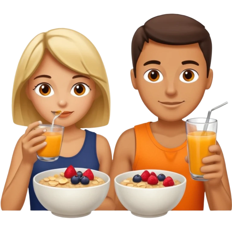 Un deportistas tomando su desayuno emoji