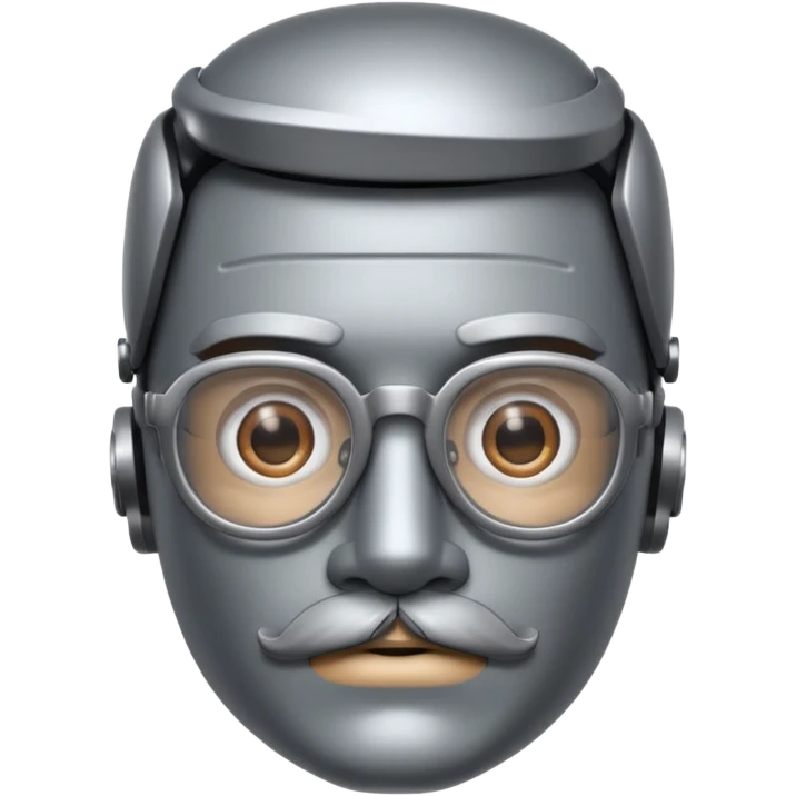robotic man with glasses mustache  emoji