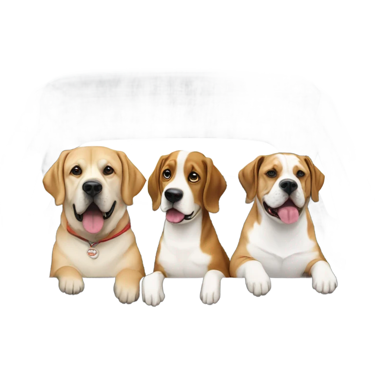 Dogs driving a Tacoma  emoji