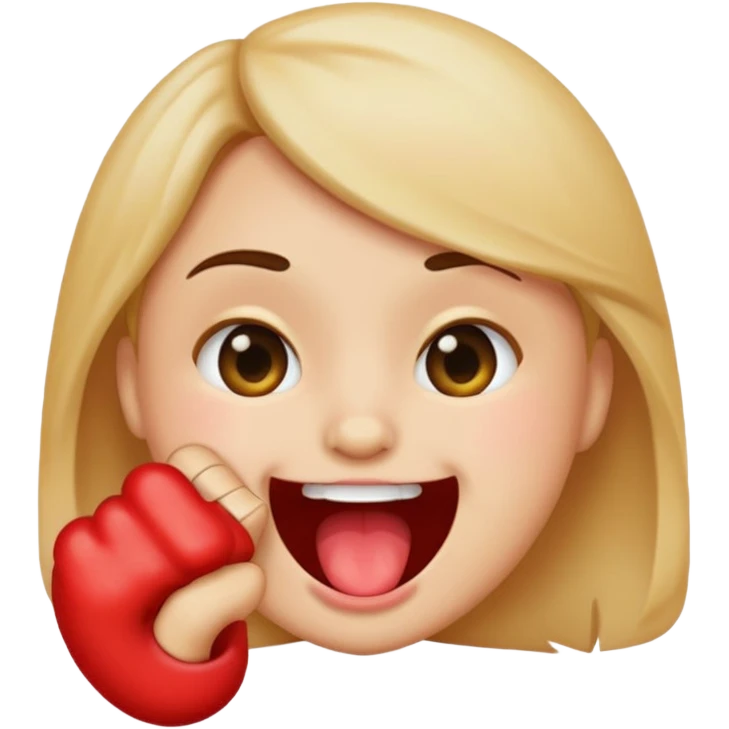 emoji biting its finger to flirt emoji