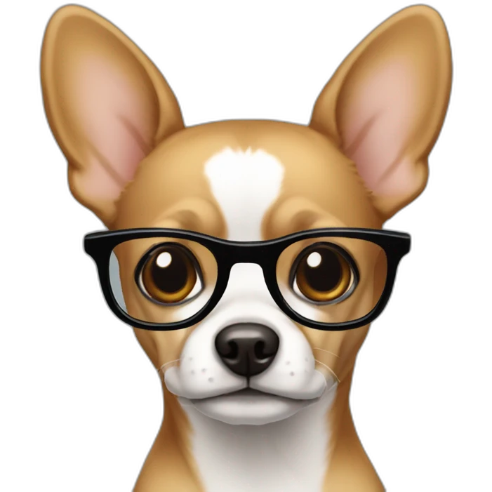 Chiuaua with glasses emoji