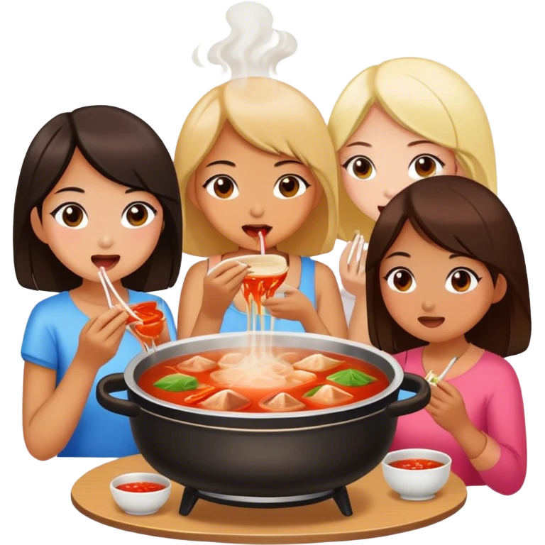 女孩们吃火锅 emoji