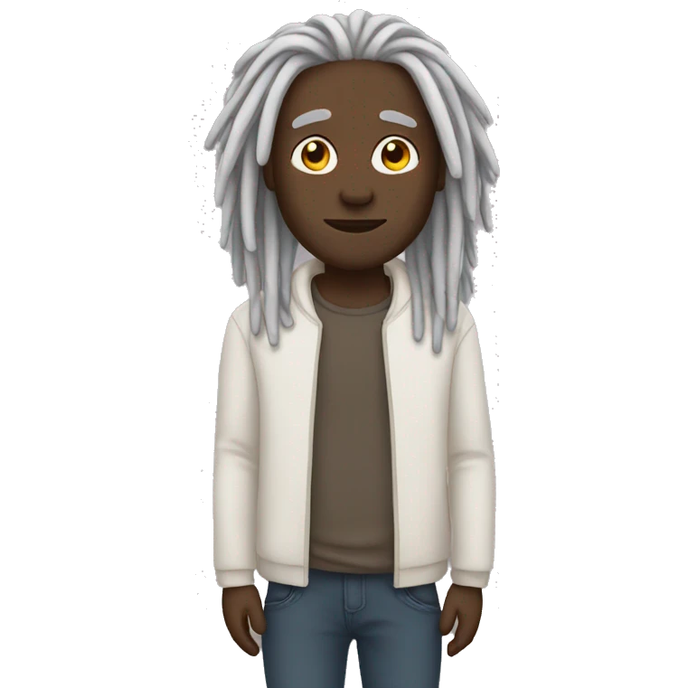 black man with white dreads emoji