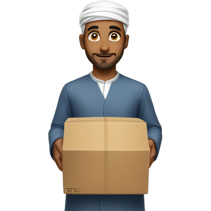 Muslim guy sending a package emoji