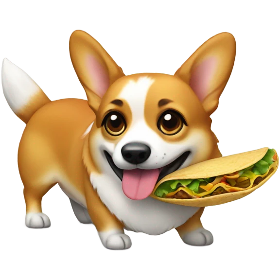 A corgi with a taco in its mouth  emoji