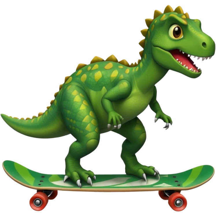 Dinosaur on a skateboard emoji