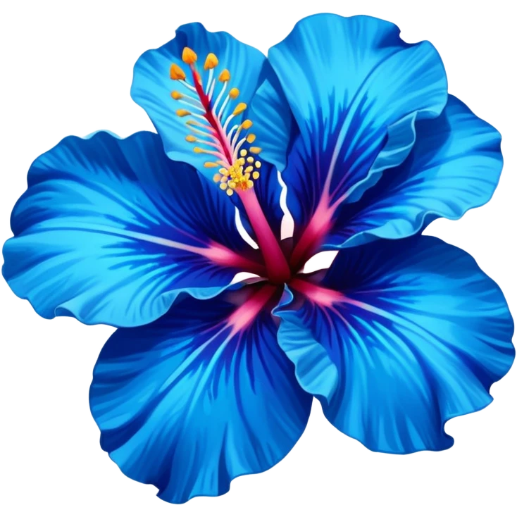 ultramarine hibiscus w cyan center (no yellow) emoji