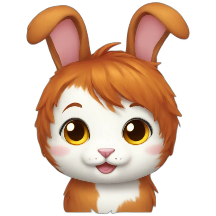 redhair digital rabbit emoji