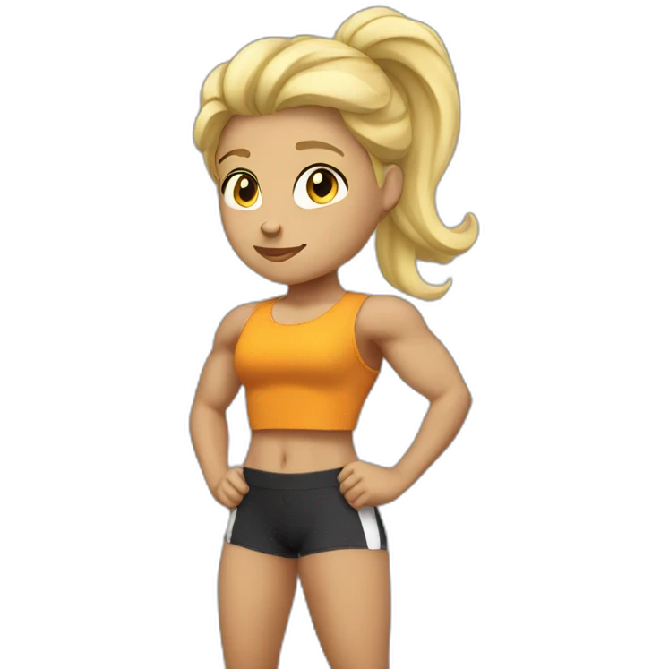 Strong muscle blonde girl emoji