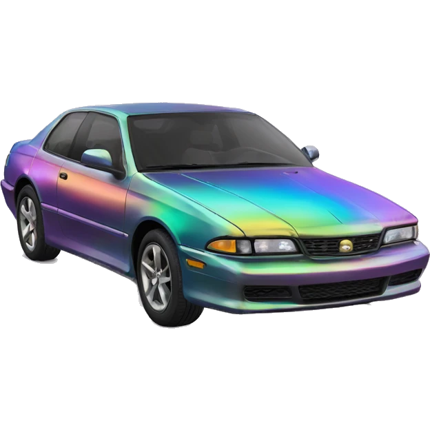 Holographic oil slick rainbow oilslick car emoji