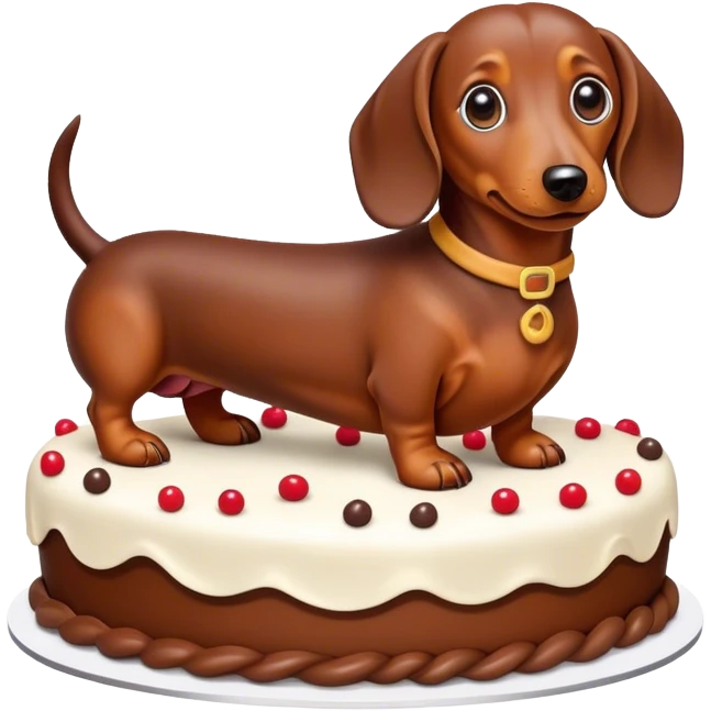 dachshund cake emoji