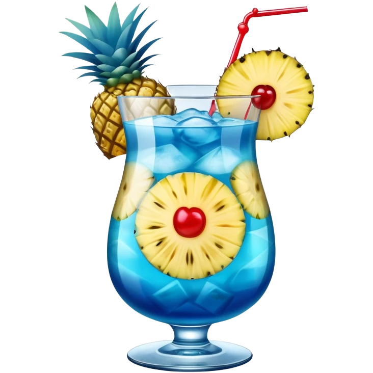 Blue Hawaiian cocktail in hurricane glass emoji