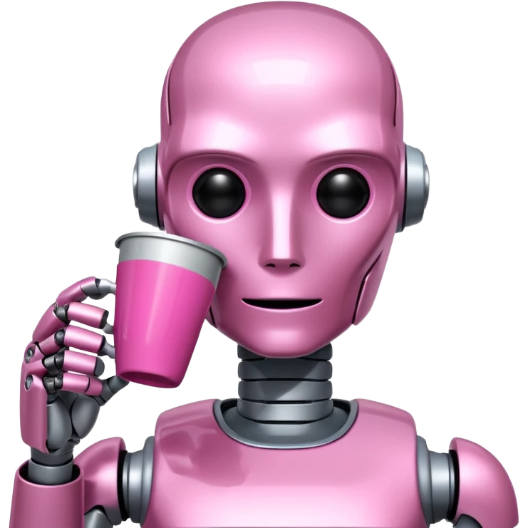 robot drink pinkcoffee emoji