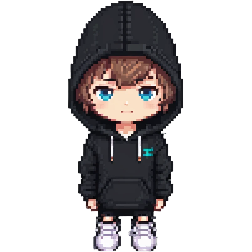chibi male in hoodie and sneakers emoji