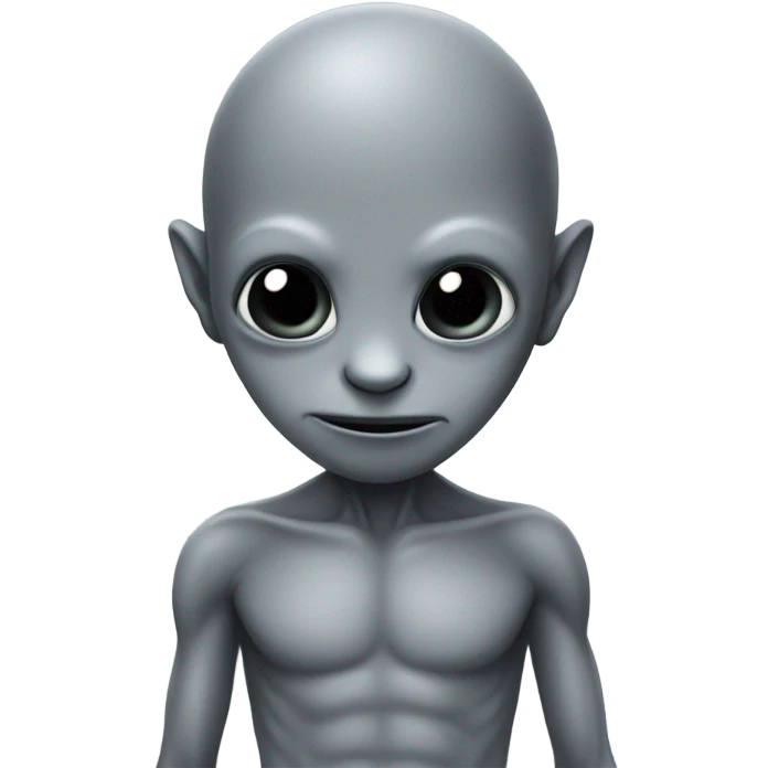 alien gray full gray body front and back view emoji