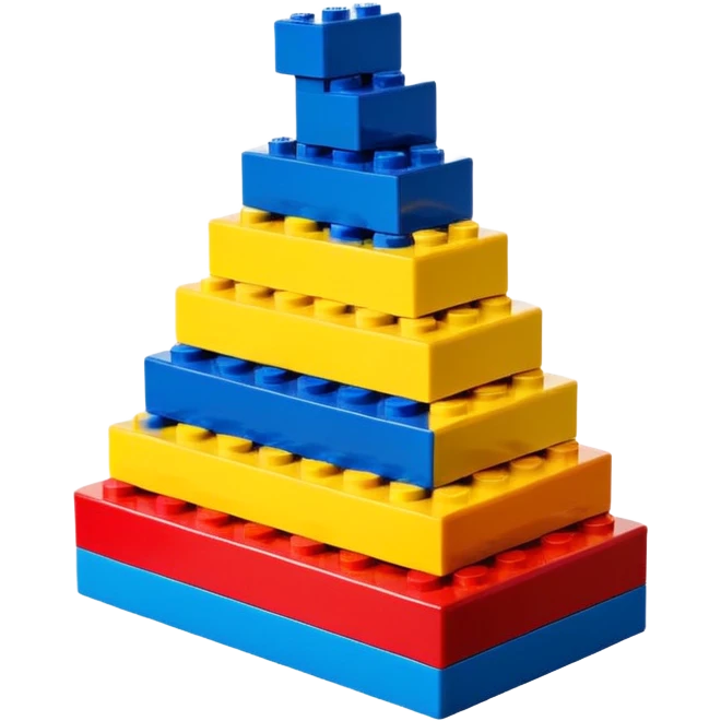 lego blocks stacked like stairs, vivid colors, cute and simple style emoji
