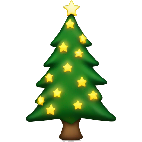 Christmas tree with lights and star  emoji