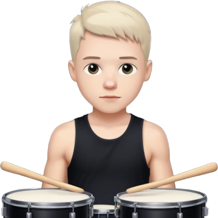 Christoph Schneider, drummer vibe, short hair, black tank top emoji