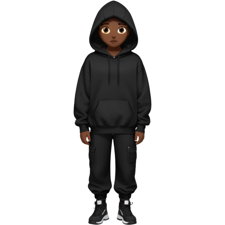 Oversized black hoodie and pants dark aesthetic  emoji