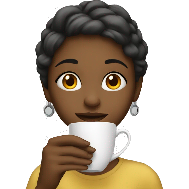 Girl sipping tea emoji