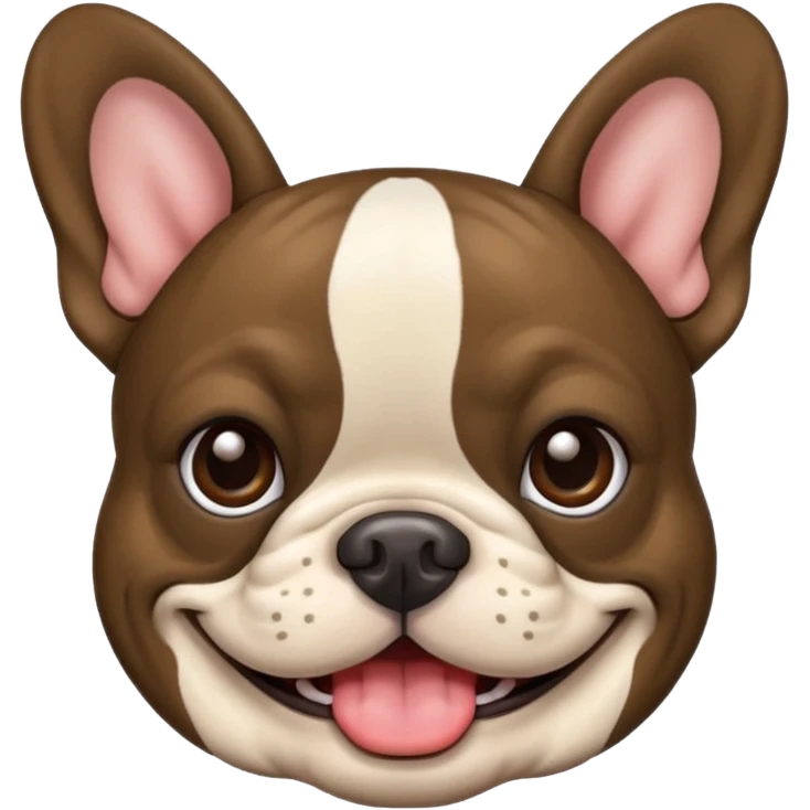 brindle french bulldog smiling emoji