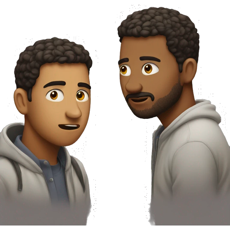 Guy gawking over other guy emoji