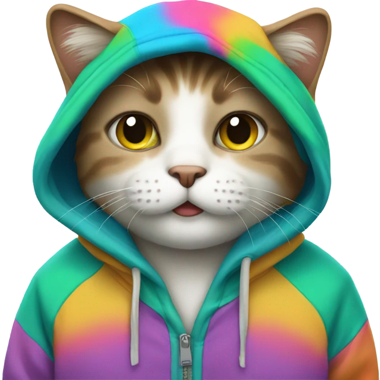 Cat wearing a hoodie emoji
