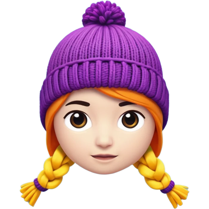 A 3D cartoon knitted wool beanie hat with visible yarn loops, vibrant color, soft lighting, Memoji-style rendering. emoji