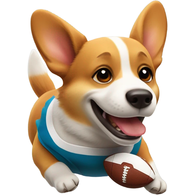 Corgi scoring a touchdown  emoji