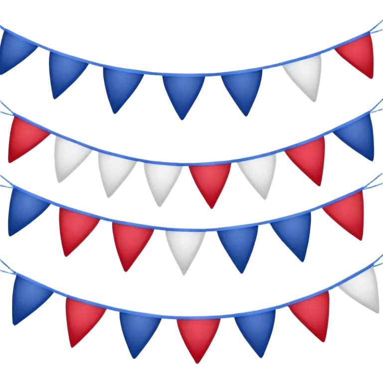 Red white and blue patriotic bunting emoji