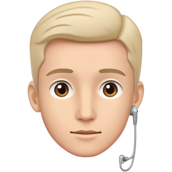 young man with hearing aid emoji