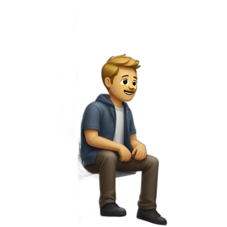 man sitting on a traffic lighr emoji