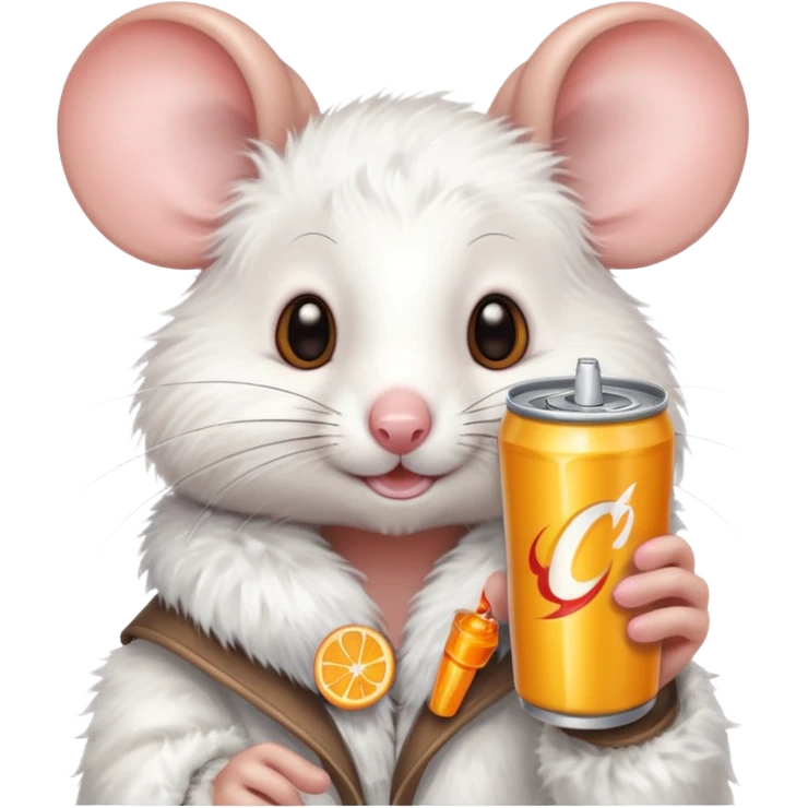 pretty mouse drinking energy drink  emoji