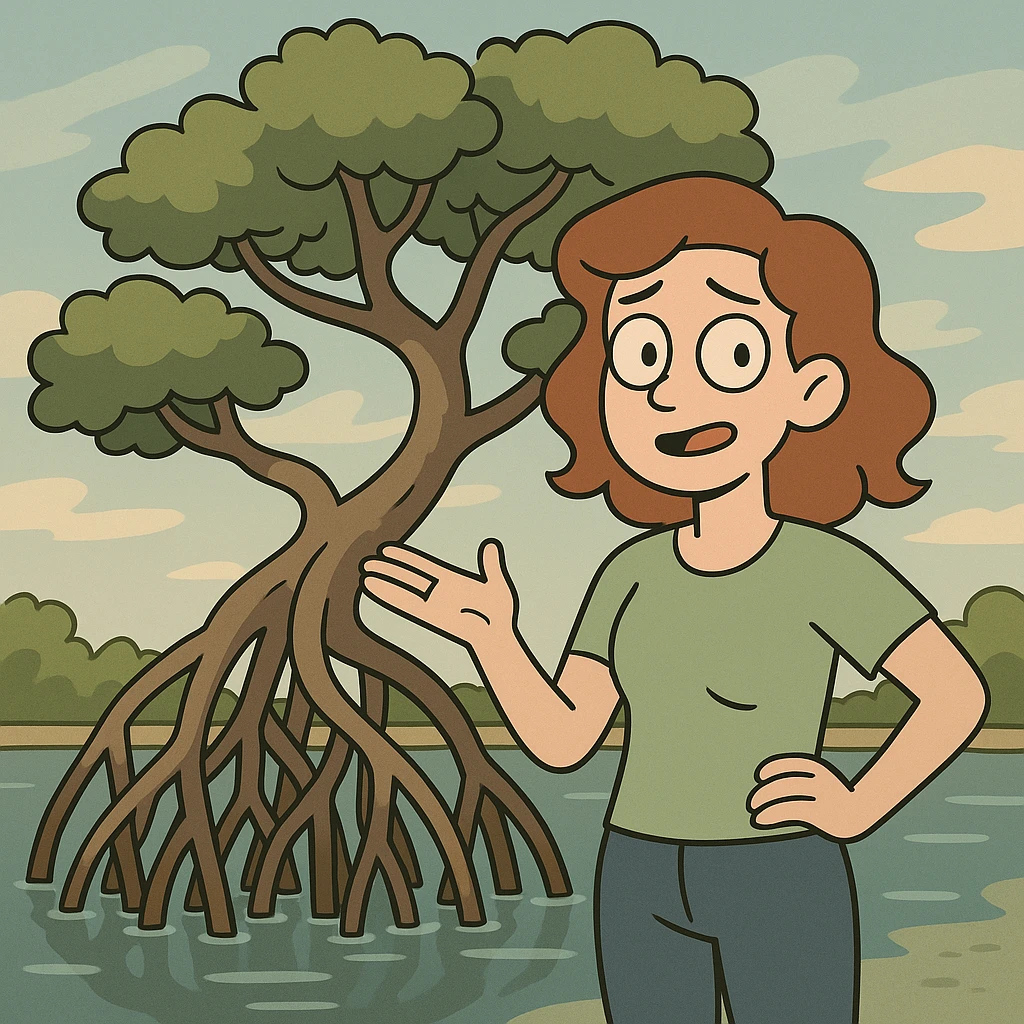 mangrove tree, flat toon style emoji