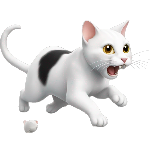 A cat chasing a mouse emoji