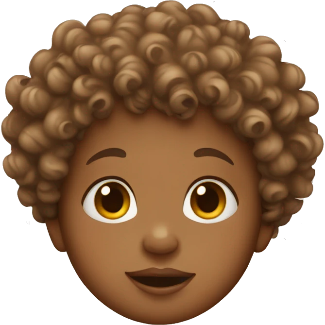 curly haired brown baby emoji