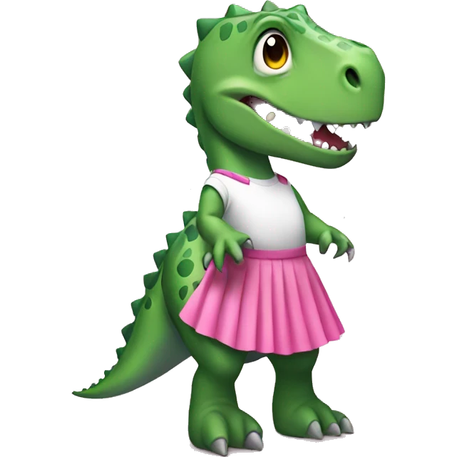 dinosaur wearing a pink skirt emoji