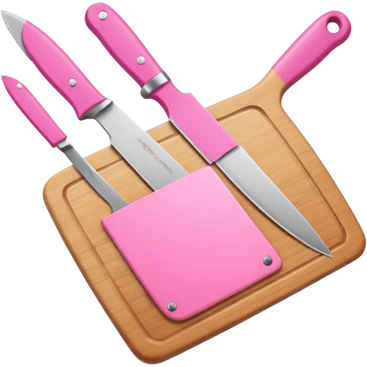 a cutting board with pink knife in pocket emoji