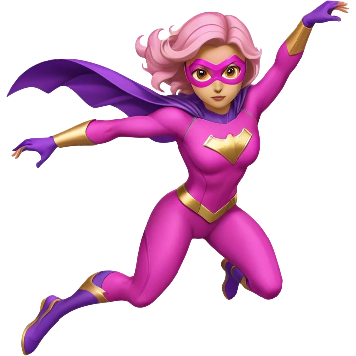 pink violet woman superhero flying emoji