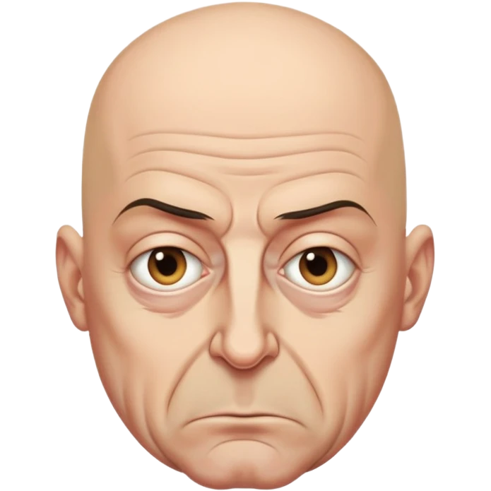 Steven Miller, Trump advisor, bald, grim expression, sagging eyelids drooping more on the outside emoji
