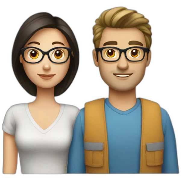 Caucasian-couple-with-dark-hair-woman-with-glasses emoji