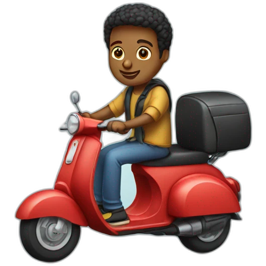 Azali avec un scooter  emoji