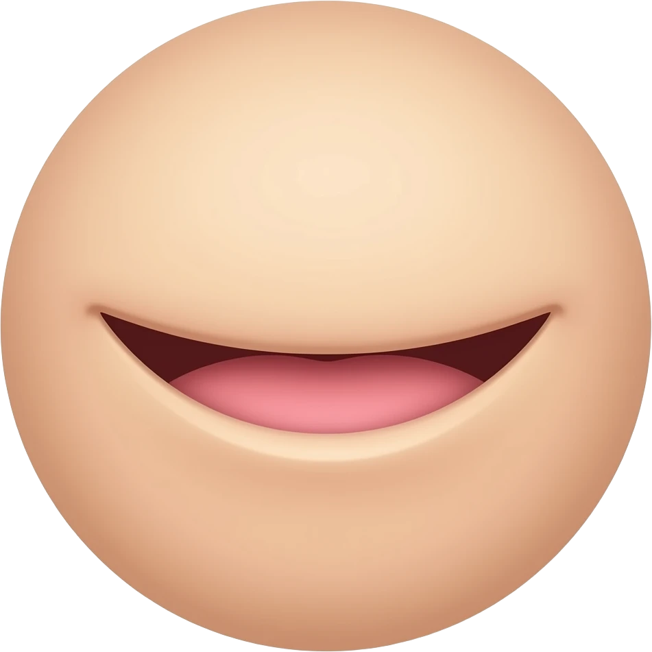 Just a small beige mouth open emoji