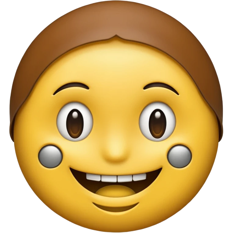 A zipper face. Half yellow half brown. No background. Make it look like an emoji. In smiley format emoji