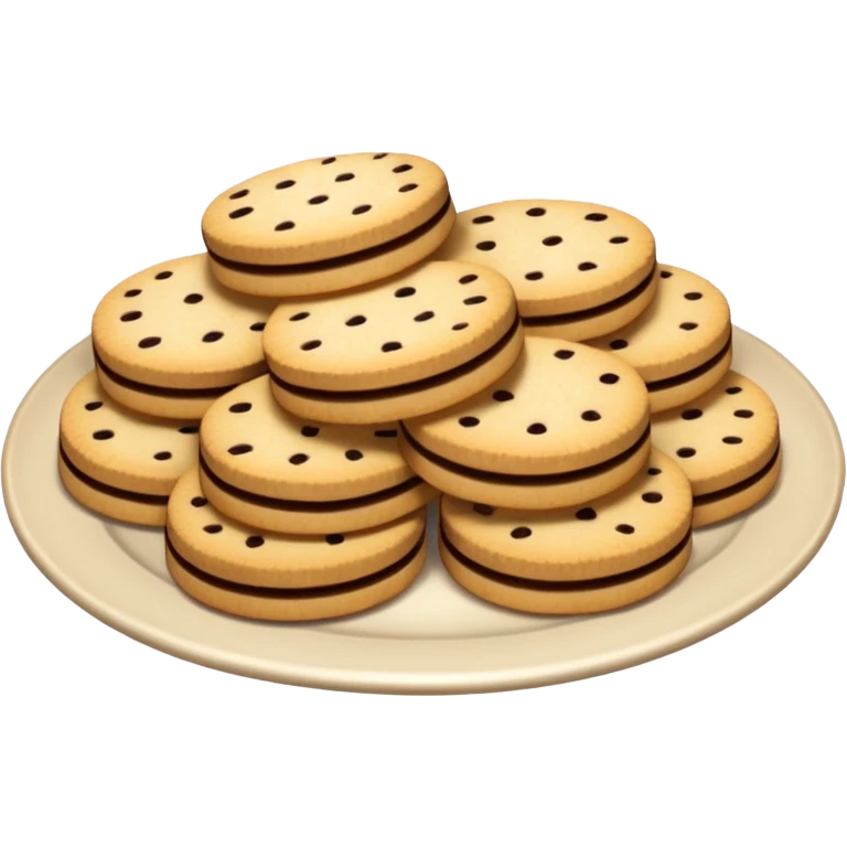 A plate of shortbread biscuits full-chocolate emoji