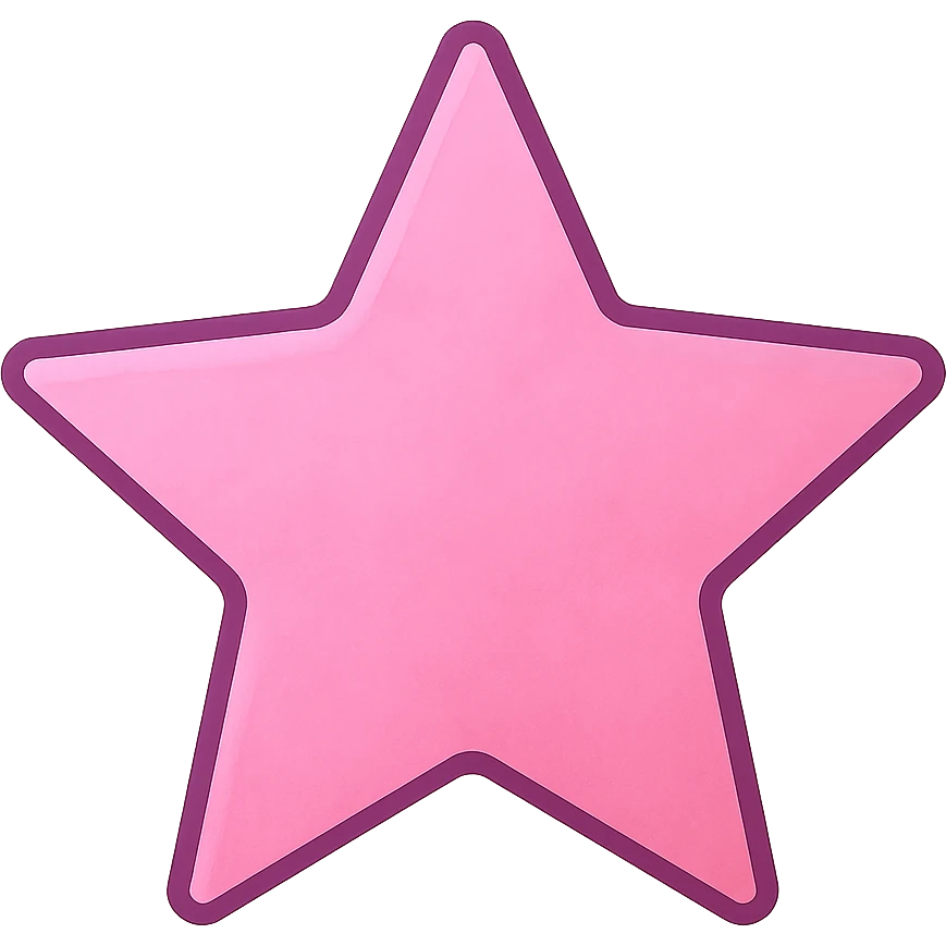 pink star, digital illustration emoji