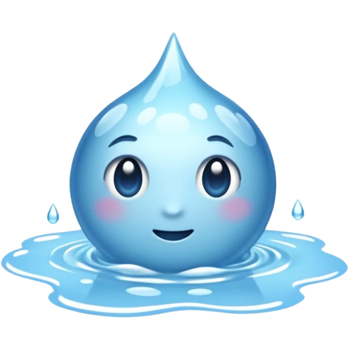 a puddle of white and clear liquid emoji