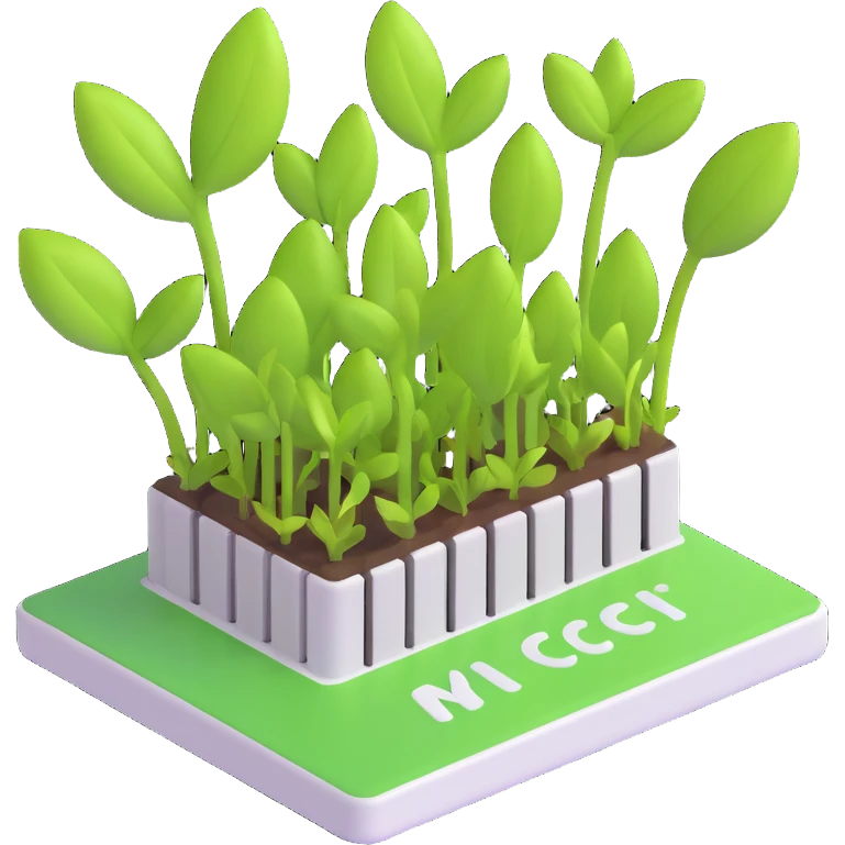 emoji of a computer chip sprouting plants blending technology and natural resources emoji