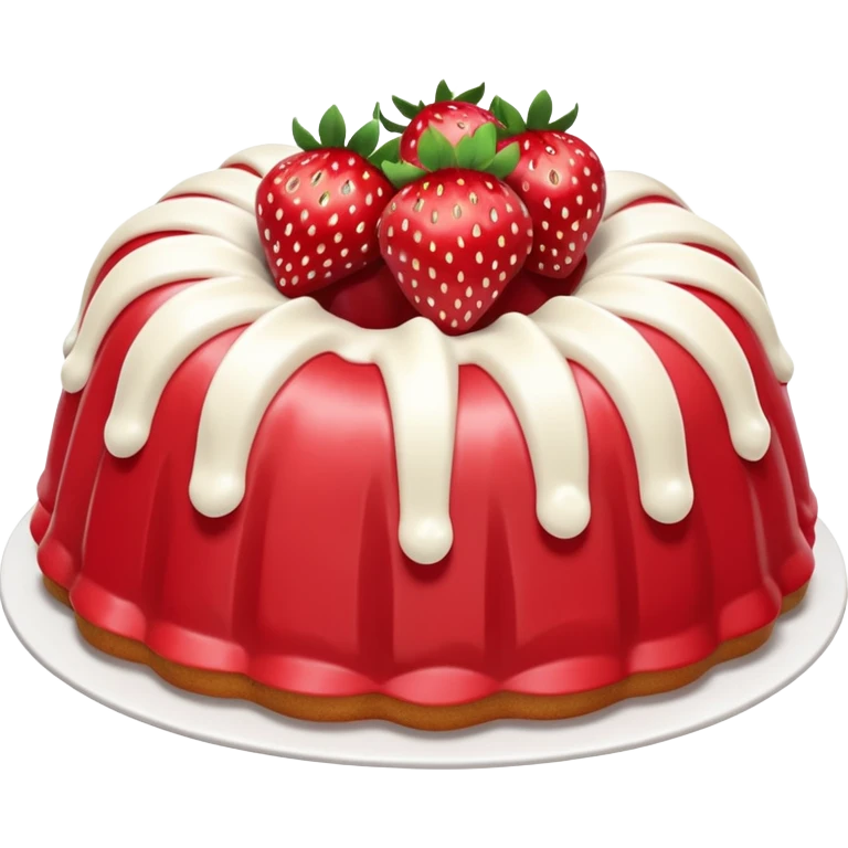 Bundt strawberry & cream cake and white frosting  emoji